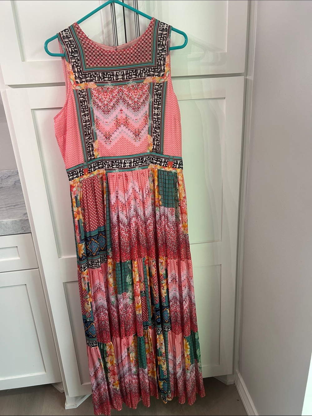 BHANUNI by JYOTI Boho Pink Multi-Print Maxi Dress